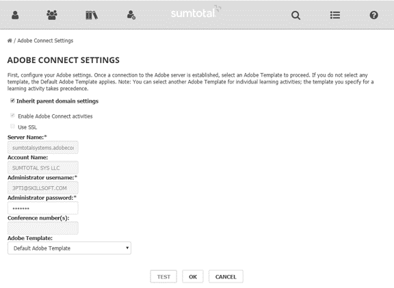 Configure Adobe Connect Settings in SumTotal